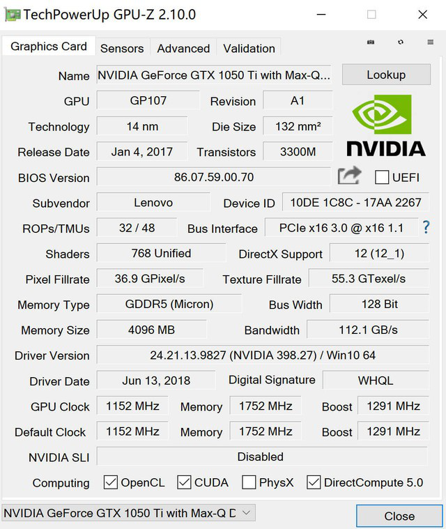 1050ti max-q design